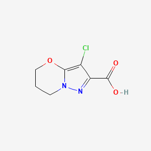 molecular formula C7H7ClN2O3 B2938619 3-Chloro-6,7-dihydro-5H-pyrazolo[5,1-b][1,3]oxazine-2-carboxylic acid CAS No. 1555667-48-5