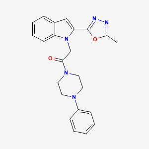 2-(2-(5-methyl-1,3,4-oxadiazol-2-yl)-1H-indol-1-yl)-1-(4-phenylpiperazin-1-yl)ethanone