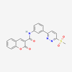 molecular formula C21H15N3O5S B2938623 N-(3-(6-(methylsulfonyl)pyridazin-3-yl)phenyl)-2-oxo-2H-chromene-3-carboxamide CAS No. 897614-34-5