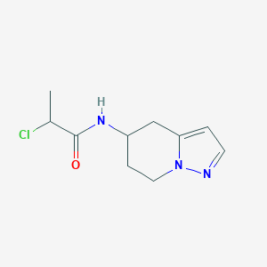 molecular formula C10H14ClN3O B2938626 2-Chloro-N-(4,5,6,7-tetrahydropyrazolo[1,5-a]pyridin-5-yl)propanamide CAS No. 2411263-69-7