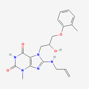 molecular formula C19H23N5O4 B2938628 8-(allylamino)-7-(2-hydroxy-3-(o-tolyloxy)propyl)-3-methyl-1H-purine-2,6(3H,7H)-dione CAS No. 876893-31-1