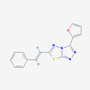 molecular formula C15H10N4OS B293863 3-(2-Furyl)-6-(2-phenylvinyl)[1,2,4]triazolo[3,4-b][1,3,4]thiadiazole 