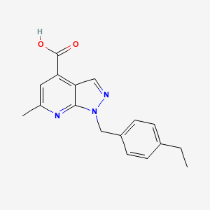 molecular formula C17H17N3O2 B2938643 1-[(4-ethylphenyl)methyl]-6-methyl-1H-pyrazolo[3,4-b]pyridine-4-carboxylic acid CAS No. 871497-71-1
