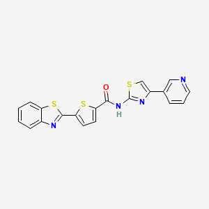 molecular formula C20H12N4OS3 B2938652 5-(1,3-苯并噻唑-2-基)-N-(4-吡啶-3-基-1,3-噻唑-2-基)噻吩-2-羧酰胺 CAS No. 864938-81-8