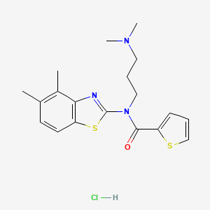 molecular formula C19H24ClN3OS2 B2938655 N-(3-(二甲氨基)丙基)-N-(4,5-二甲基苯并[d]噻唑-2-基)噻吩-2-甲酰胺盐酸盐 CAS No. 1215644-26-0