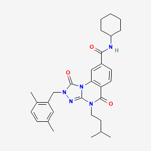 molecular formula C30H37N5O3 B2938665 N-cyclohexyl-2-(2,5-dimethylbenzyl)-4-(3-methylbutyl)-1,5-dioxo-1,2,4,5-tetrahydro[1,2,4]triazolo[4,3-a]quinazoline-8-carboxamide CAS No. 1223820-02-7