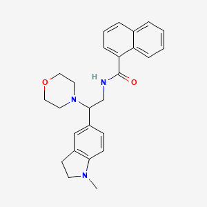 molecular formula C26H29N3O2 B2938675 N-(2-(1-甲基吲哚-5-基)-2-吗啉乙基)-1-萘酰胺 CAS No. 922115-44-4