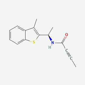 molecular formula C15H15NOS B2938684 N-[(1R)-1-(3-甲基-1-苯并噻吩-2-基)乙基]丁-2-炔酰胺 CAS No. 2411180-91-9