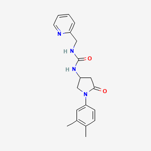 molecular formula C19H22N4O2 B2938686 1-(1-(3,4-二甲苯基)-5-氧代吡咯烷-3-基)-3-(吡啶-2-基甲基)脲 CAS No. 891092-96-9