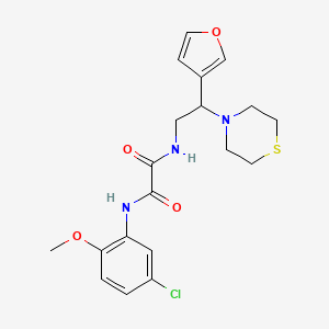 molecular formula C19H22ClN3O4S B2938695 N1-(5-氯-2-甲氧基苯基)-N2-(2-(呋喃-3-基)-2-硫代吗啉乙基)草酰胺 CAS No. 2034398-24-6