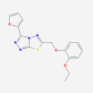 molecular formula C16H14N4O3S B293870 6-[(2-Ethoxyphenoxy)methyl]-3-(2-furyl)[1,2,4]triazolo[3,4-b][1,3,4]thiadiazole 