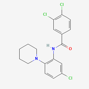 molecular formula C18H17Cl3N2O B2938702 3,4-dichloro-N-(5-chloro-2-piperidinophenyl)benzenecarboxamide CAS No. 866144-24-3
