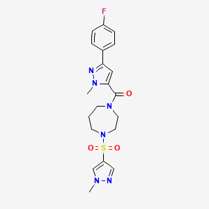 (3-(4-fluorophenyl)-1-methyl-1H-pyrazol-5-yl)(4-((1-methyl-1H-pyrazol-4-yl)sulfonyl)-1,4-diazepan-1-yl)methanone