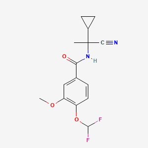 molecular formula C15H16F2N2O3 B2938725 N-(1-cyano-1-cyclopropylethyl)-4-(difluoromethoxy)-3-methoxybenzamide CAS No. 1110891-74-1