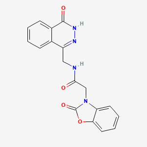 molecular formula C18H14N4O4 B2938726 N-((4-oxo-3,4-dihydrophthalazin-1-yl)methyl)-2-(2-oxobenzo[d]oxazol-3(2H)-yl)acetamide CAS No. 1226450-93-6