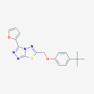 molecular formula C18H18N4O2S B293874 4-Tert-butylphenyl [3-(2-furyl)[1,2,4]triazolo[3,4-b][1,3,4]thiadiazol-6-yl]methyl ether 