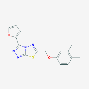 molecular formula C16H14N4O2S B293875 3,4-Dimethylphenyl [3-(2-furyl)[1,2,4]triazolo[3,4-b][1,3,4]thiadiazol-6-yl]methyl ether 