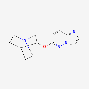 molecular formula C13H16N4O B2938782 3-{Imidazo[1,2-b]pyridazin-6-yloxy}-1-azabicyclo[2.2.2]octane CAS No. 2202505-19-7