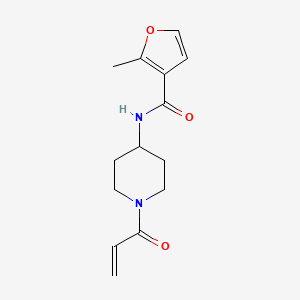 molecular formula C14H18N2O3 B2938783 2-Methyl-N-(1-prop-2-enoylpiperidin-4-yl)furan-3-carboxamide CAS No. 2308183-11-9