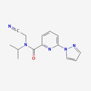 molecular formula C14H15N5O B2938785 N-(氰基甲基)-N-丙-2-基-6-吡唑-1-基吡啶-2-甲酰胺 CAS No. 1436355-63-3