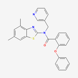 molecular formula C28H23N3O2S B2938790 N-(4,6-dimethylbenzo[d]thiazol-2-yl)-2-phenoxy-N-(pyridin-3-ylmethyl)benzamide CAS No. 922602-83-3