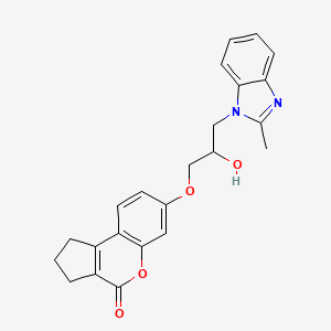 molecular formula C23H22N2O4 B2938821 7-[2-hydroxy-3-(2-methyl-1H-1,3-benzodiazol-1-yl)propoxy]-1H,2H,3H,4H-cyclopenta[c]chromen-4-one CAS No. 878722-51-1