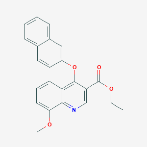 molecular formula C23H19NO4 B2938822 Ethyl 8-methoxy-4-(2-naphthyloxy)-3-quinolinecarboxylate CAS No. 477847-20-4