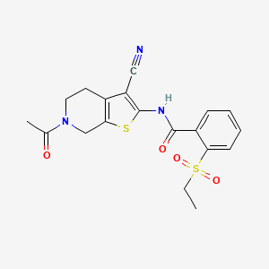 N-(6-acetyl-3-cyano-5,7-dihydro-4H-thieno[2,3-c]pyridin-2-yl)-2-ethylsulfonylbenzamide