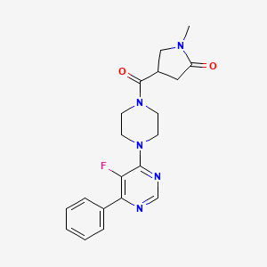 4-[4-(5-Fluoro-6-phenylpyrimidin-4-yl)piperazine-1-carbonyl]-1-methylpyrrolidin-2-one