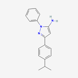 molecular formula C18H19N3 B2938838 1-苯基-3-[4-(丙烷-2-基)苯基]-1H-吡唑-5-胺 CAS No. 956949-94-3