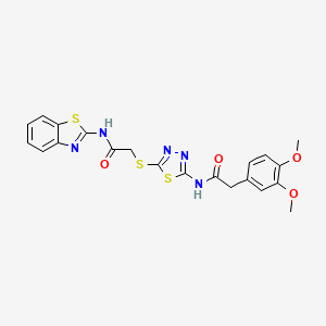 N-(benzo[d]thiazol-2-yl)-2-((5-(2-(3,4-dimethoxyphenyl)acetamido)-1,3,4-thiadiazol-2-yl)thio)acetamide