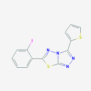 molecular formula C13H7IN4S2 B293885 6-(2-Iodophenyl)-3-(2-thienyl)[1,2,4]triazolo[3,4-b][1,3,4]thiadiazole 