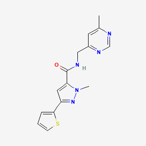 1-methyl-N-((6-methylpyrimidin-4-yl)methyl)-3-(thiophen-2-yl)-1H-pyrazole-5-carboxamide