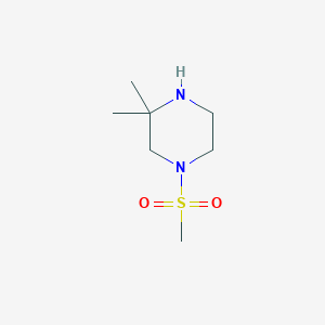 molecular formula C7H16N2O2S B2938856 3,3-Dimethyl-1-methylsulfonylpiperazine CAS No. 141923-89-9