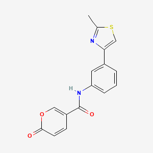 molecular formula C16H12N2O3S B2938858 N-(3-(2-methylthiazol-4-yl)phenyl)-2-oxo-2H-pyran-5-carboxamide CAS No. 1172062-38-2
