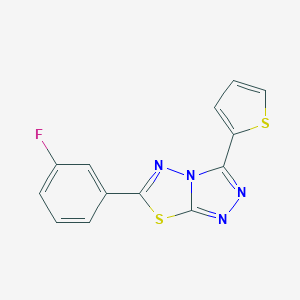 molecular formula C13H7FN4S2 B293886 6-(3-Fluorophenyl)-3-(2-thienyl)[1,2,4]triazolo[3,4-b][1,3,4]thiadiazole 