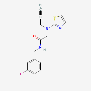 molecular formula C16H16FN3OS B2938868 N-[(3-fluoro-4-methylphenyl)methyl]-2-[(prop-2-yn-1-yl)(1,3-thiazol-2-yl)amino]acetamide CAS No. 1423249-46-0