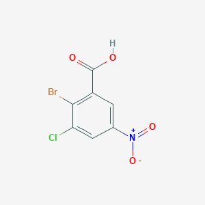 molecular formula C7H3BrClNO4 B2938870 2-溴-3-氯-5-硝基苯甲酸 CAS No. 1499553-66-0