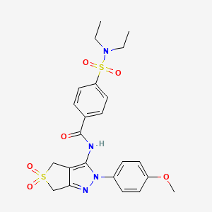 molecular formula C23H26N4O6S2 B2938871 4-(diethylsulfamoyl)-N-[2-(4-methoxyphenyl)-5,5-dioxo-4,6-dihydrothieno[3,4-c]pyrazol-3-yl]benzamide CAS No. 450338-34-8