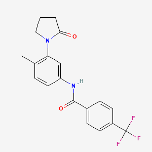 molecular formula C19H17F3N2O2 B2938872 N-(4-methyl-3-(2-oxopyrrolidin-1-yl)phenyl)-4-(trifluoromethyl)benzamide CAS No. 941889-90-3