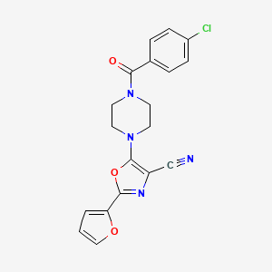 5-(4-(4-Chlorobenzoyl)piperazin-1-yl)-2-(furan-2-yl)oxazole-4-carbonitrile