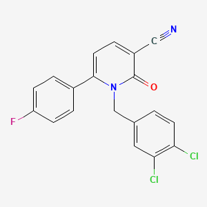 molecular formula C19H11Cl2FN2O B2938894 1-(3,4-二氯苄基)-6-(4-氟苯基)-2-氧代-1,2-二氢-3-吡啶甲腈 CAS No. 252058-80-3