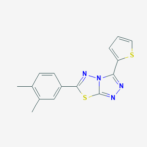 molecular formula C15H12N4S2 B293890 6-(3,4-Dimethylphenyl)-3-(2-thienyl)[1,2,4]triazolo[3,4-b][1,3,4]thiadiazole 