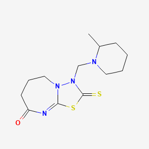 3-[(2-methylpiperidin-1-yl)methyl]-2-sulfanylidene-6,7-dihydro-5H-[1,3,4]thiadiazolo[3,2-a][1,3]diazepin-8-one