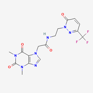 2-(1,3-Dimethyl-2,6-dioxopurin-7-yl)-N-[2-[6-oxo-3-(trifluoromethyl)pyridazin-1-yl]ethyl]acetamide