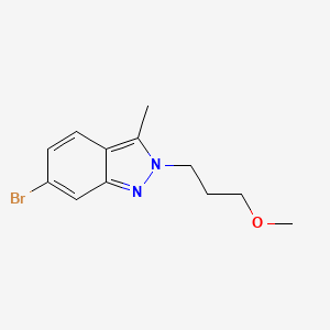 molecular formula C12H15BrN2O B2938909 6-溴-2-(3-甲氧基丙基)-3-甲基-2H-吲唑 CAS No. 1822817-70-8
