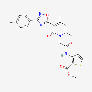 molecular formula C24H22N4O5S B2938924 methyl 3-({[4,6-dimethyl-3-[3-(4-methylphenyl)-1,2,4-oxadiazol-5-yl]-2-oxopyridin-1(2H)-yl]acetyl}amino)thiophene-2-carboxylate CAS No. 946385-44-0