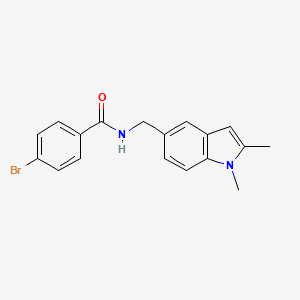 4-bromo-N-[(1,2-dimethylindol-5-yl)methyl]benzamide
