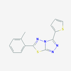 molecular formula C14H10N4S2 B293893 6-(2-Methylphenyl)-3-(2-thienyl)[1,2,4]triazolo[3,4-b][1,3,4]thiadiazole 