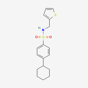 molecular formula C17H21NO2S2 B2938931 4-cyclohexyl-N-[(thiophen-2-yl)methyl]benzene-1-sulfonamide CAS No. 873580-65-5